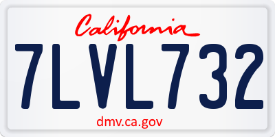 CA license plate 7LVL732