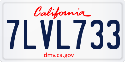 CA license plate 7LVL733