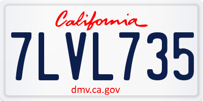 CA license plate 7LVL735