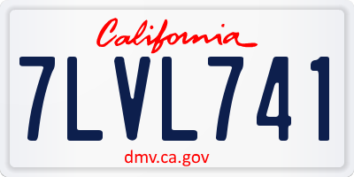 CA license plate 7LVL741