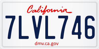 CA license plate 7LVL746