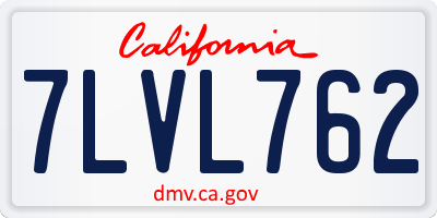 CA license plate 7LVL762