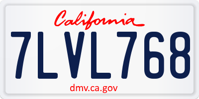 CA license plate 7LVL768