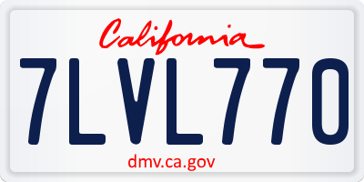 CA license plate 7LVL770