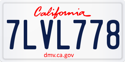 CA license plate 7LVL778