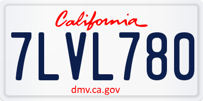 CA license plate 7LVL780