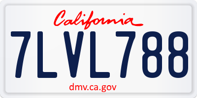 CA license plate 7LVL788