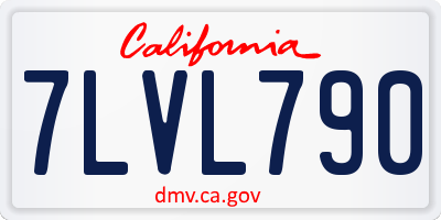 CA license plate 7LVL790