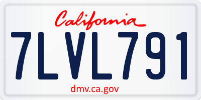 CA license plate 7LVL791
