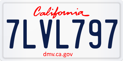 CA license plate 7LVL797