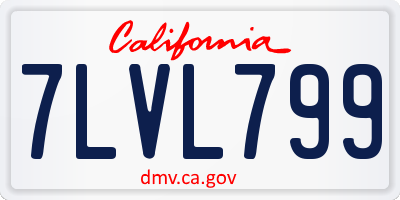 CA license plate 7LVL799