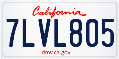 CA license plate 7LVL805