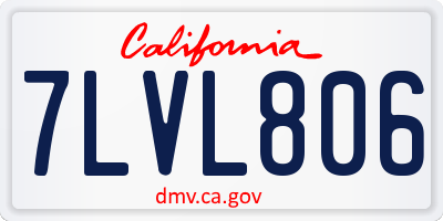 CA license plate 7LVL806