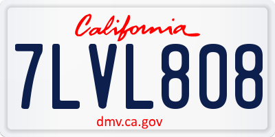 CA license plate 7LVL808