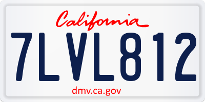 CA license plate 7LVL812