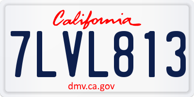 CA license plate 7LVL813