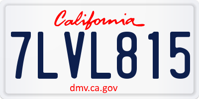 CA license plate 7LVL815