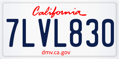 CA license plate 7LVL830