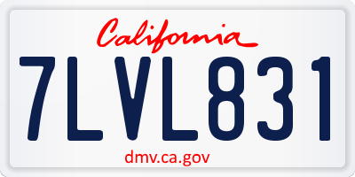 CA license plate 7LVL831