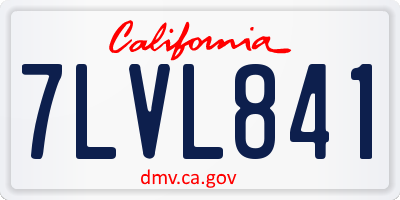 CA license plate 7LVL841