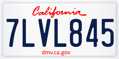 CA license plate 7LVL845