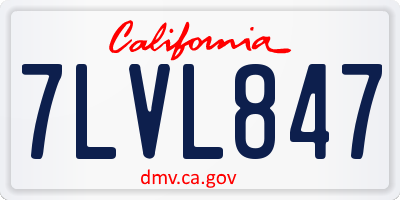 CA license plate 7LVL847
