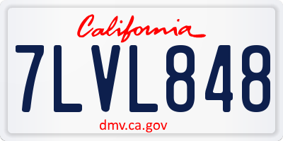 CA license plate 7LVL848