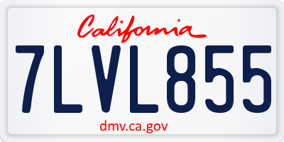CA license plate 7LVL855