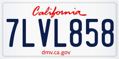 CA license plate 7LVL858