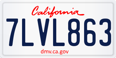 CA license plate 7LVL863