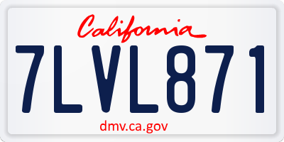 CA license plate 7LVL871