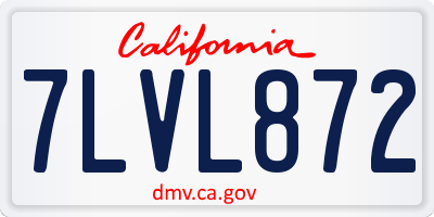CA license plate 7LVL872