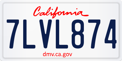 CA license plate 7LVL874