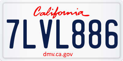 CA license plate 7LVL886
