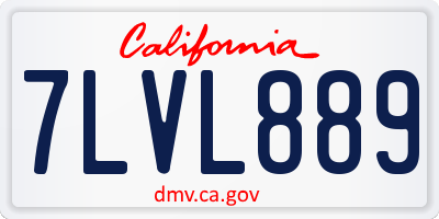 CA license plate 7LVL889