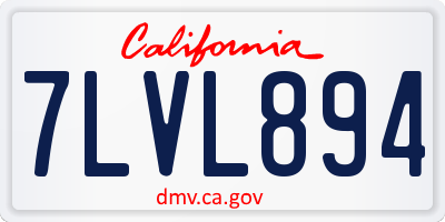 CA license plate 7LVL894
