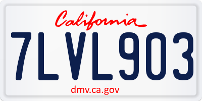 CA license plate 7LVL903