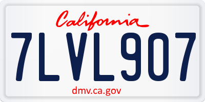 CA license plate 7LVL907