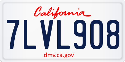 CA license plate 7LVL908