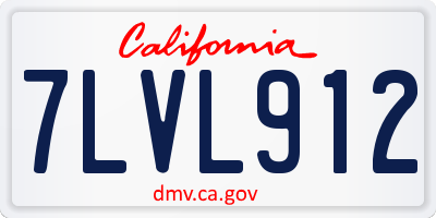 CA license plate 7LVL912