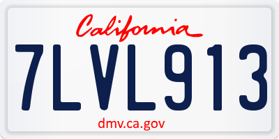 CA license plate 7LVL913