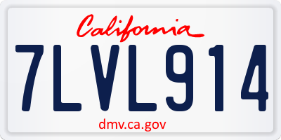 CA license plate 7LVL914