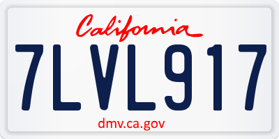 CA license plate 7LVL917