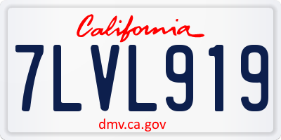 CA license plate 7LVL919