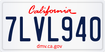 CA license plate 7LVL940