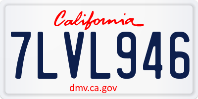 CA license plate 7LVL946