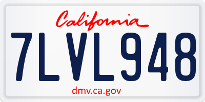 CA license plate 7LVL948