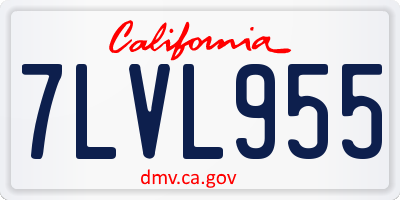 CA license plate 7LVL955