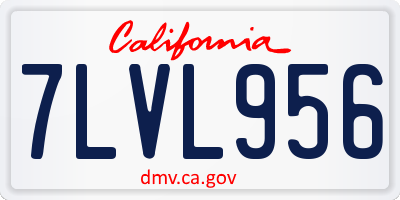 CA license plate 7LVL956
