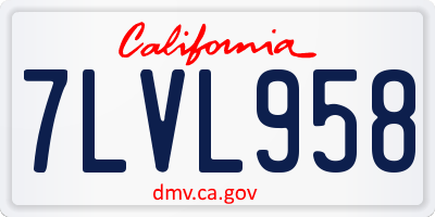 CA license plate 7LVL958